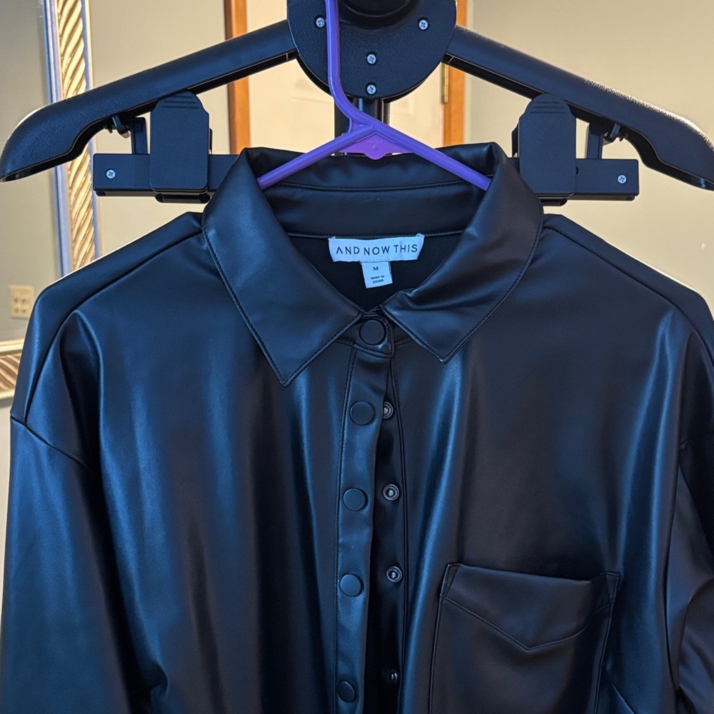 And Now This Women's Black Leather Jacket